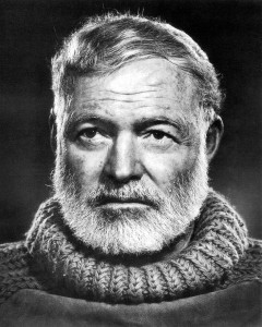 KRT ENTERTAINMENT STORY SLUGGED: HEMINGWAY KRT PHOTOGRAPH BY YOUSEF KARSH COURTESY OF THE JOHN F. KENNEDY LIBRARY (KRT8-July 19) Photographer Yousef Karsh took this famous portrait of Ernest Hemingway in 1957. It is found in the exhibit, "Picturing Hemingway: A Writer in His Times," on view at the National Portrait Gallery in Washington, D.C., through November 7. (KRT) PL KD AP (B&W ONLY) 1999 (Vert) (jak) (Additional photos available on KRT Direct, KRT/PressLink or upon request)