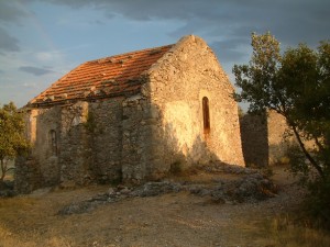 An old house in herault, France, in a stormy weather